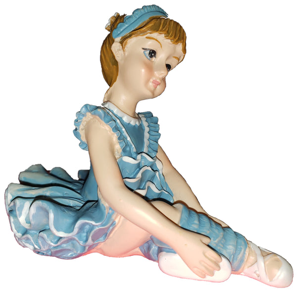 3" Porcelain Ballerina - Blue Dress