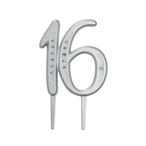 A Birthday Place - Cake Toppers - "16" Diamond Milestone Monogram