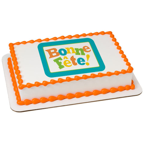 Bonne Fête Edible Cake Topper Image
