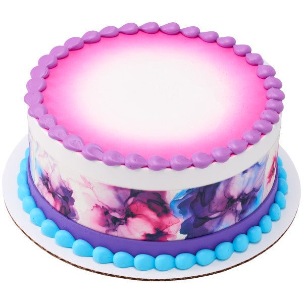 Abstract Flowers Edible Cake Topper Image Strips