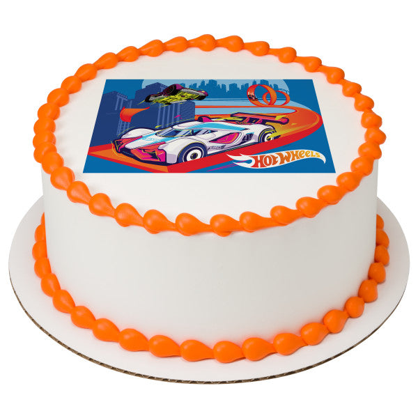 Hot Wheels™ to Win! Edible Cake Topper Image – A Birthday Place