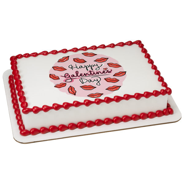 Happy Galentine's Day Edible Cake Topper Image