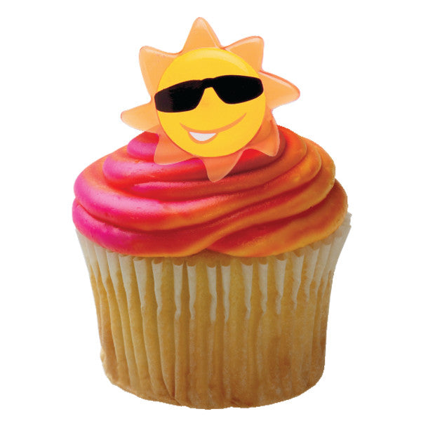 A Birthday Place - Cake Toppers - Sun Face Cupcake Rings