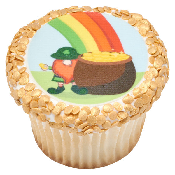 Rainbow Pot Of Gold Edible Cake Topper Image