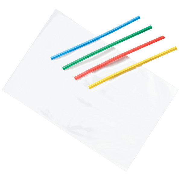 Clear Treat Bags with Primary Color Twist Ties, 4" x 6" Decorating Tools