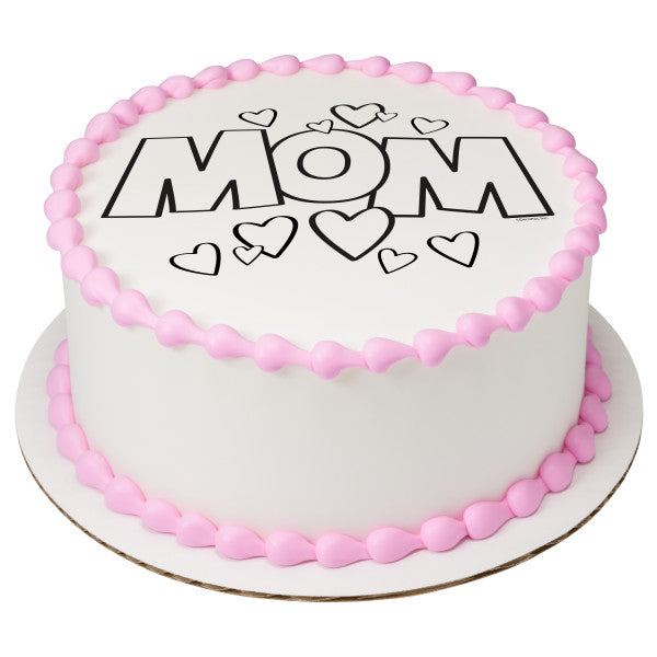 Paintable Mom Edible Cake Topper Image
