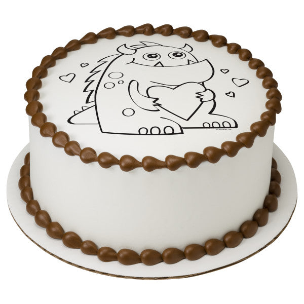 Paintable Monster Hugs Edible Cake Topper Image