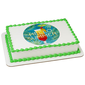 Hello Summer Edible Cake Topper Image