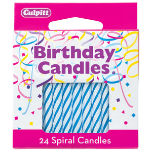 24 Blue 2 ½" Smooth & Spiral Candles