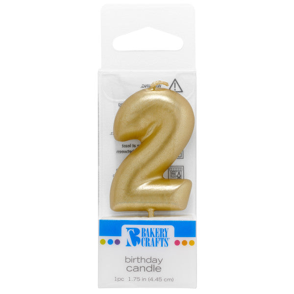 2 Mini Gold Numeral Candles