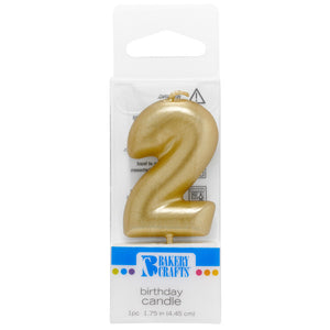 2 Mini Gold Numeral Candles