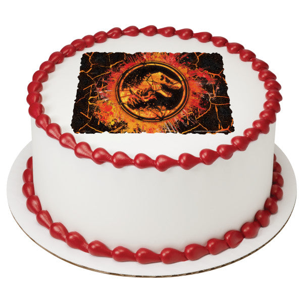 Jurassic World™ Fallen Kingdom Molten Edible Cake Topper Image