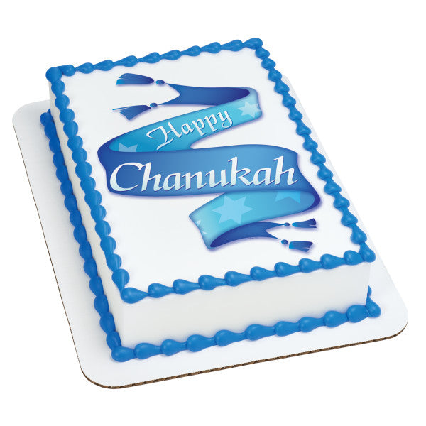 A Birthday Place - Cake Toppers - Happy Chanukah Edible Cake Topper Image