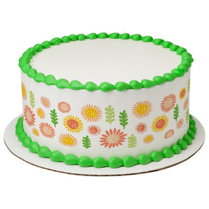 Delicate Daisies Edible Cake Topper Image Strips