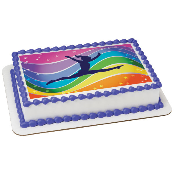 A Birthday Place - Cake Toppers - Gymnastics Edible Cake Topper Image