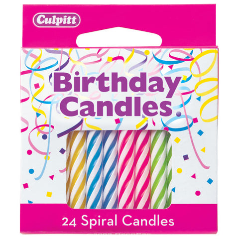 24 Neon 2 ½" Smooth & Spiral Candles