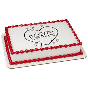 Paintable Love Heart Edible Cake Topper Image
