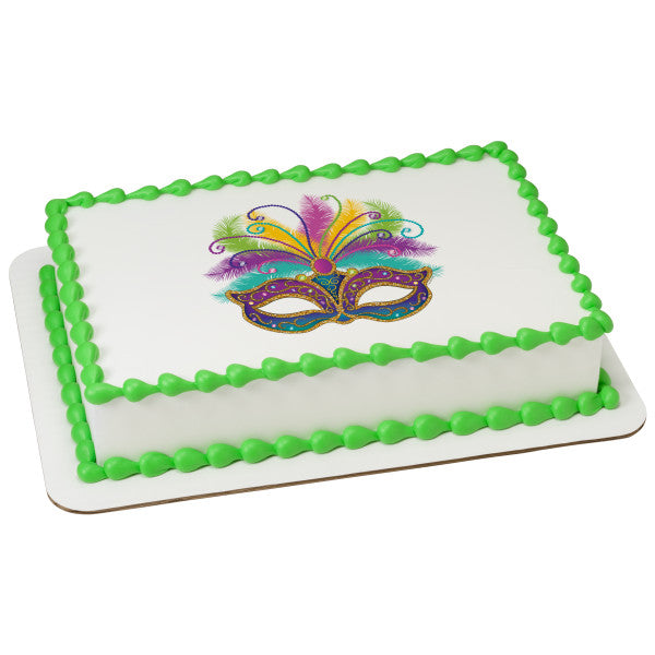 Mardi Gras Mask Edible Cake Topper Image – A Birthday Place