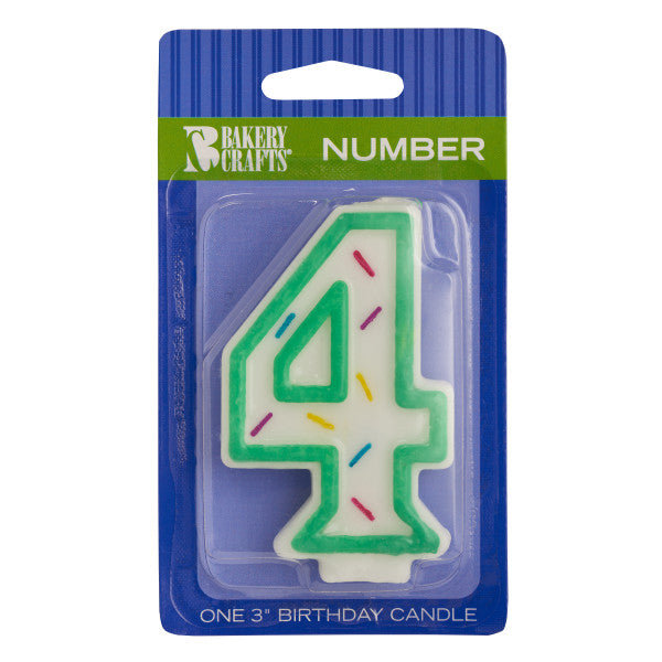 A Birthday Place - Cake Toppers - Numeral "4" Sprinkle Candles