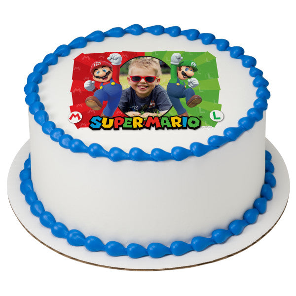 Super Mario™ Here We Go! Edible Cake Topper Image Frame