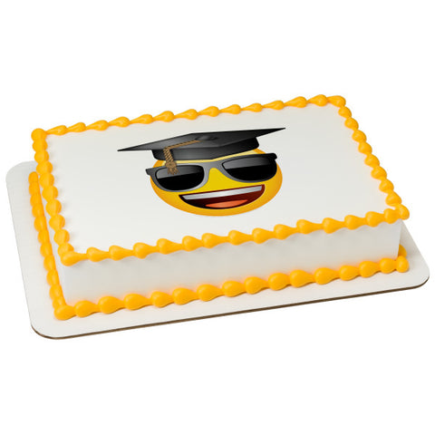 emoji® Cool Grad Edible Cake Topper Image