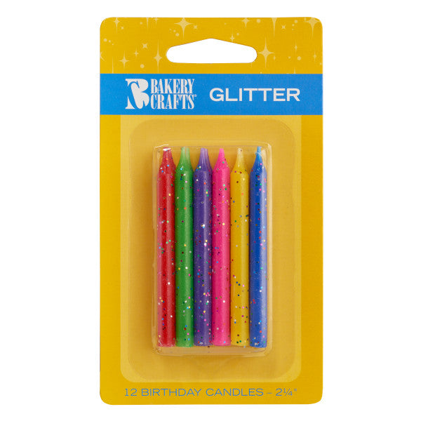 12 Glitter , Assorted Colors Candles