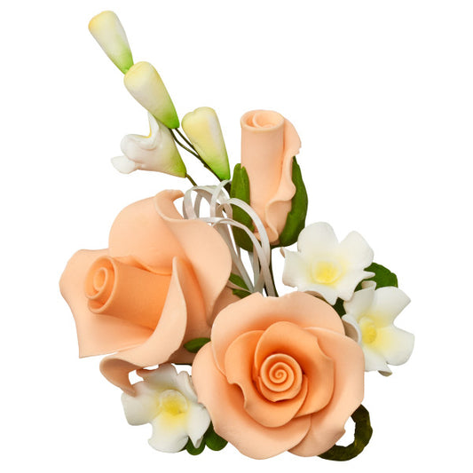 Peach Trio Rose Spray Gum Paste Sprays