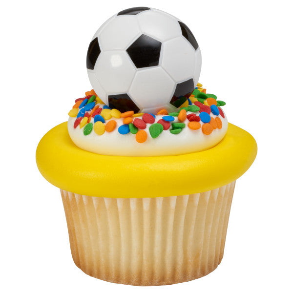 3D Soccer Ball Cupcake Rings