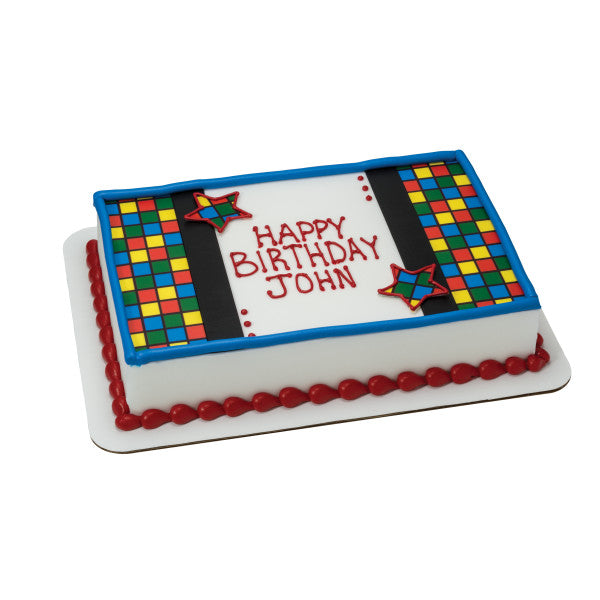 Robot Blocks Edible Cake Topper Image Strips