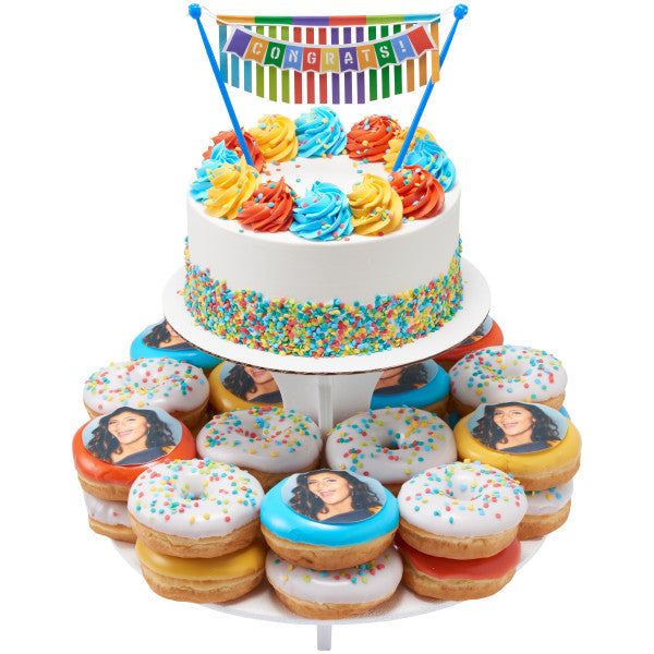 Felicidades ¡Felicidades! Banner Postre Layon Topper