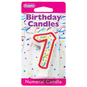 7 Party Red Numeral Candles