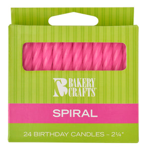 A Birthday Place - Cake Toppers - Pink Spiral Candles