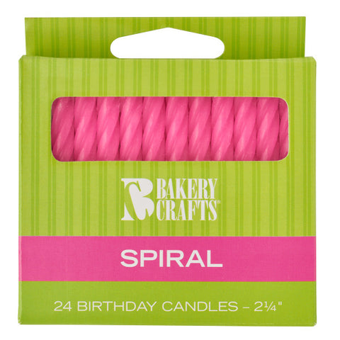 A Birthday Place - Cake Toppers - Pink Spiral Candles