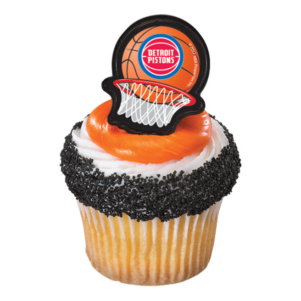 NBA Team Net Cupcake Rings - Detroit Pistons (12 pieces)