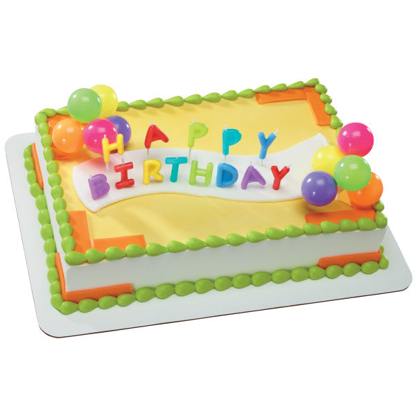 Happy Birthday Neon Candles DecoSet®