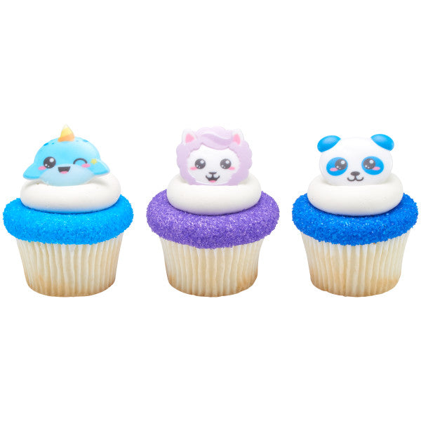 Kawaii Characters Cupcake Rings
