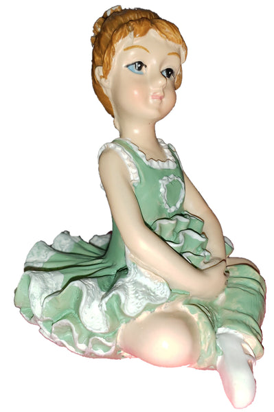 3" Porcelain Ballerina - Green Dress