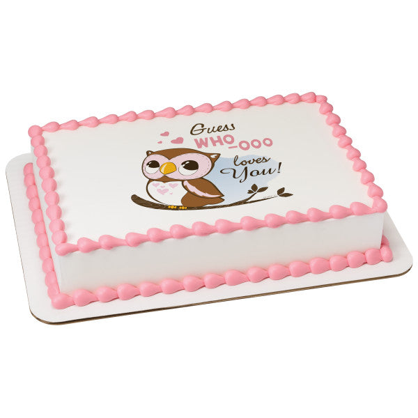 Guess Who-ooo Loves You Edible Cake Topper Image