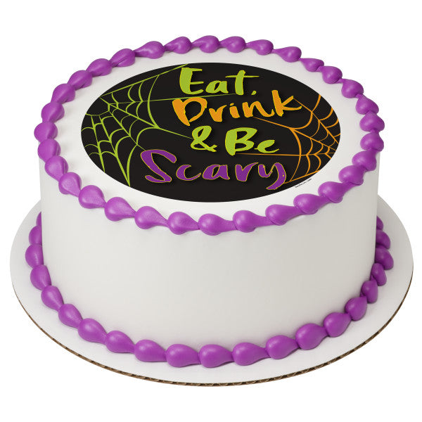 And Be Scary Web Edible Cake Topper Image