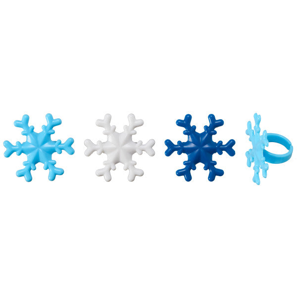 Blue Snowflake Cupcake Rings
