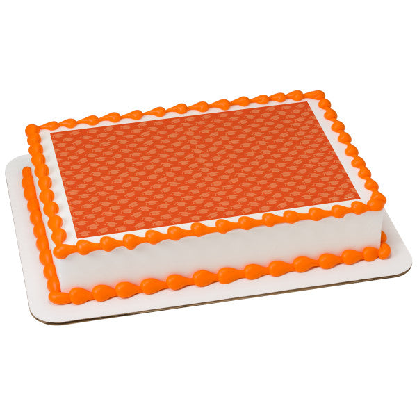 Orange Grad Hats Edible Cake Topper Image
