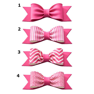 Bright Pink Printed and Solid Gum Paste Bows