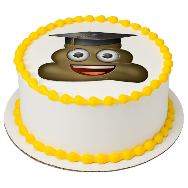 emoji® Smiley Poo Grad Edible Cake Topper Image