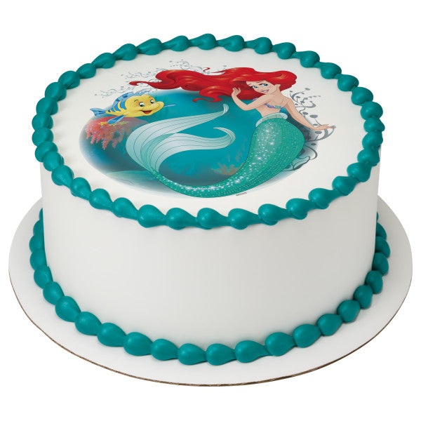 Disney Princess The Little Mermaid Make A Splash Edible Cake Topper Image