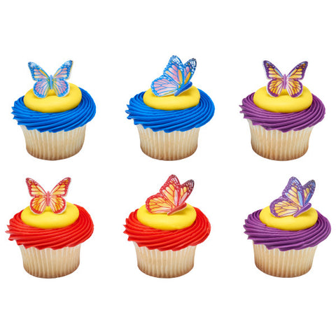 Watercolor Butterflies Cupcake Rings