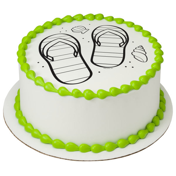 Paintable Flip Flops Edible Cake Topper Image
