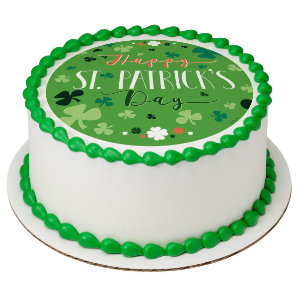 Happy St. Patrick's Day Edible Cake Topper Image