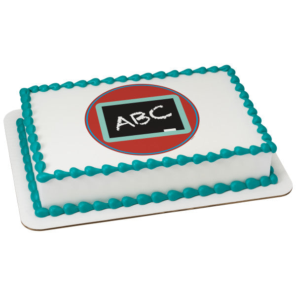 A Birthday Place - Cake Toppers - ABC Blackboard Edible Cake Topper Image