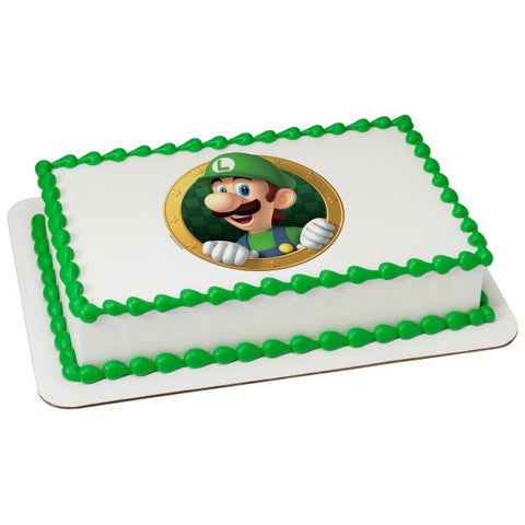 Super Mario Luigi Okie Dokie Edible Cake Topper Image