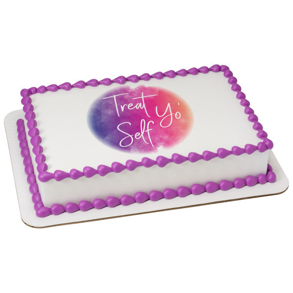 Treat Yo' Self Edible Cake Topper Image